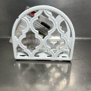 Home Basics White Cast Iron Napkin Holder - NWT